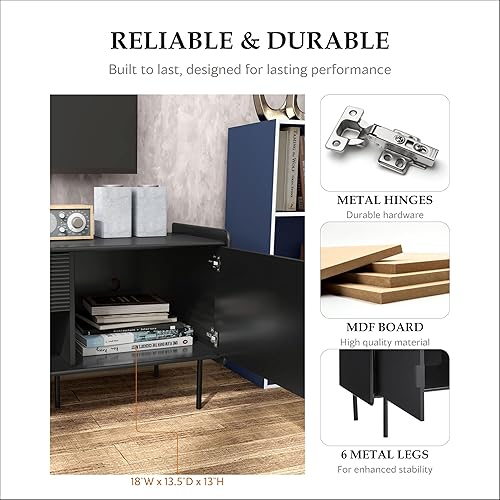 Miniatura 7 de Furniture of America Marcelline - Mueble moderno de TV de 60 pulgadas con estantes y cajón, centro de entretenimiento para televisión de 60