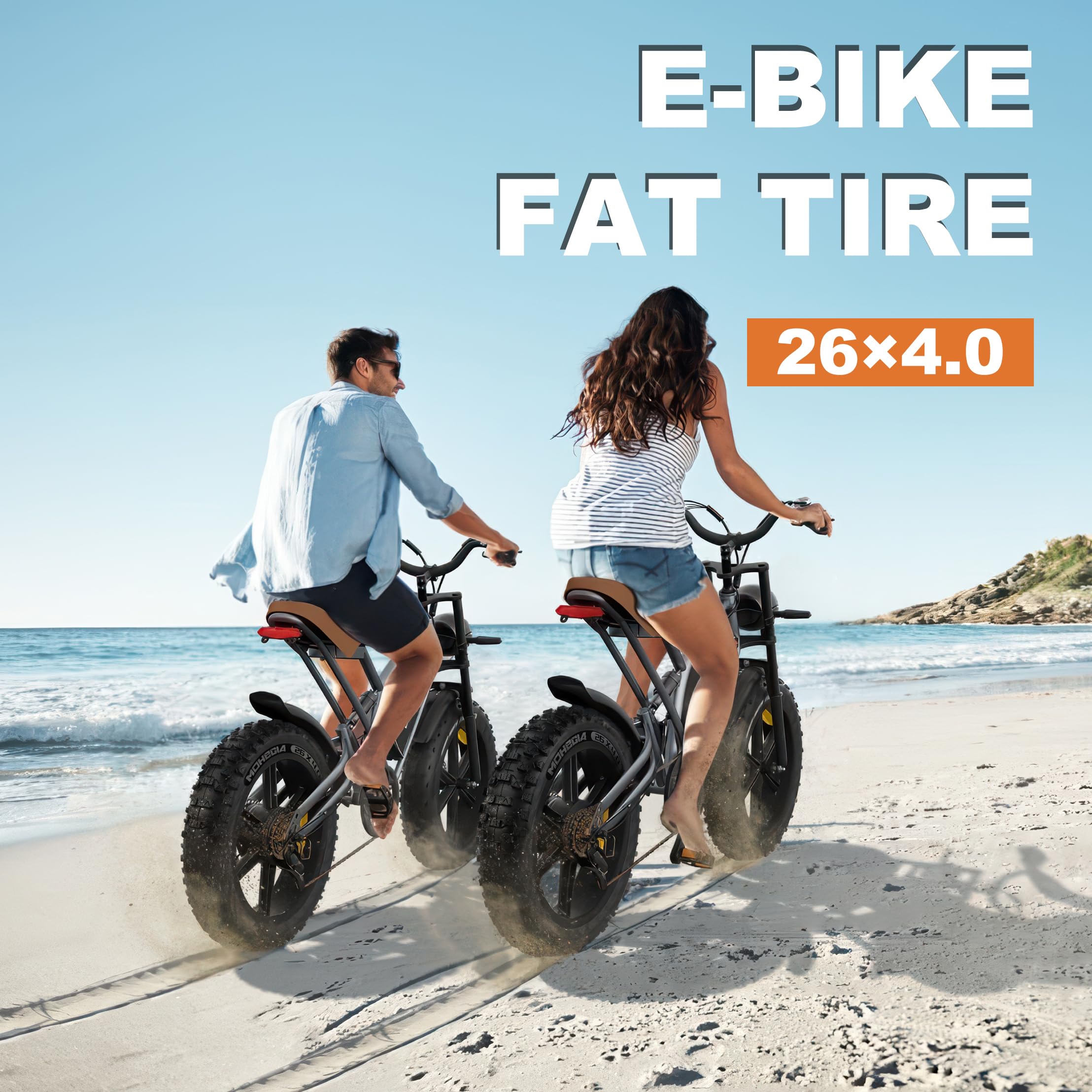 MOHEGIA Ebike Fat Tire: 20x4.0/26x4.0 Inch E-Bike Mountain Pneumatico di Ricambio Pneumatico Bicicletta Mountain Bicicletta, Ad Alte Prestazioni e All-Terrain Pieghevole Pneumatico MTB Elettrico con