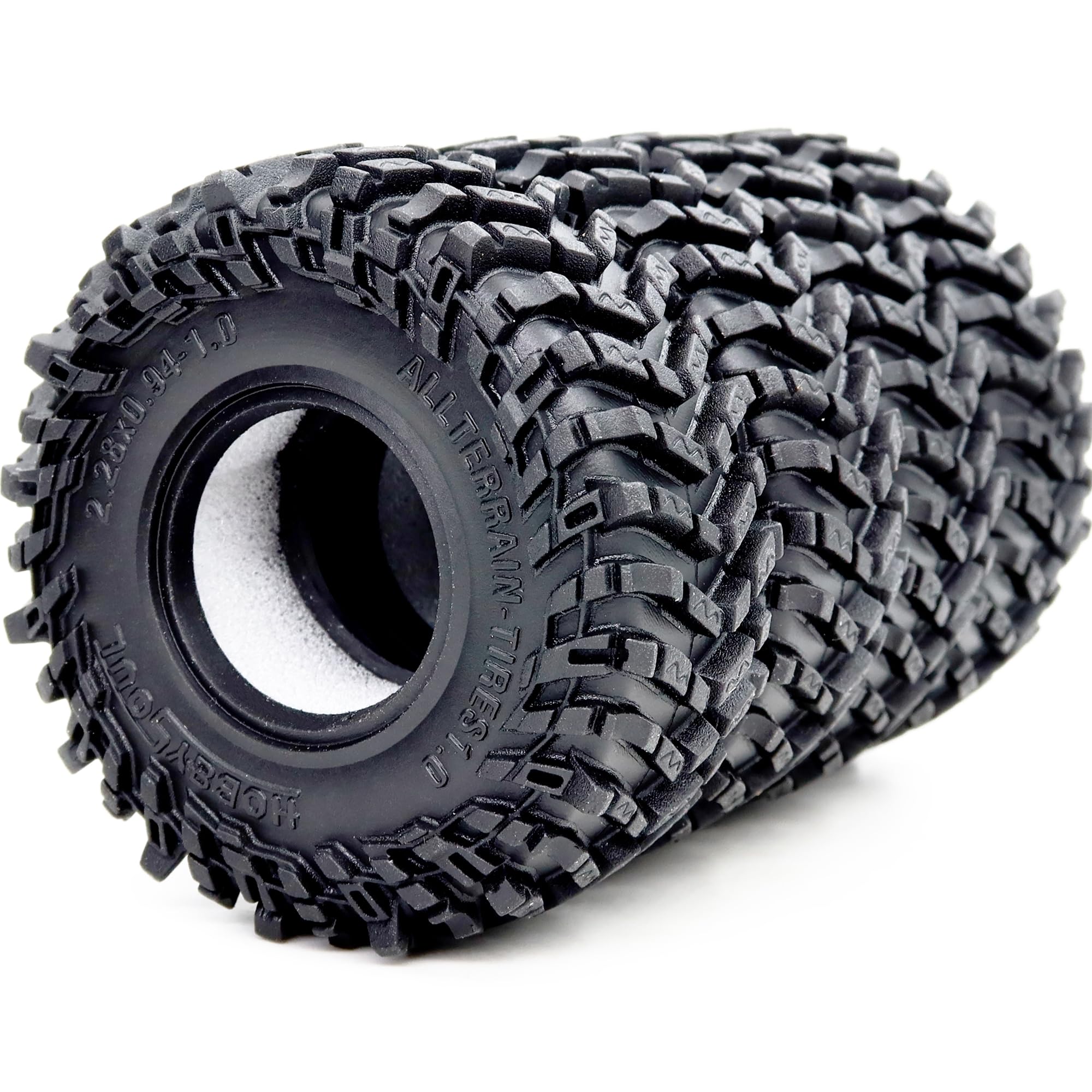 HOBBYSOUL 1.0 Tires 58mm Tall All Terrain Super Soft Sticky mud Tyre for RC Crawler 1/24 SCX24 1/18 TRX4M Upgrades