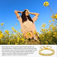 Vista 118 de Adjustable Crystal Bracelet – Gemstone Bead Bracelet with Adjustable Macrame String – Chic Gemstone Bracelet for Men and Women – 8mm Round Healing