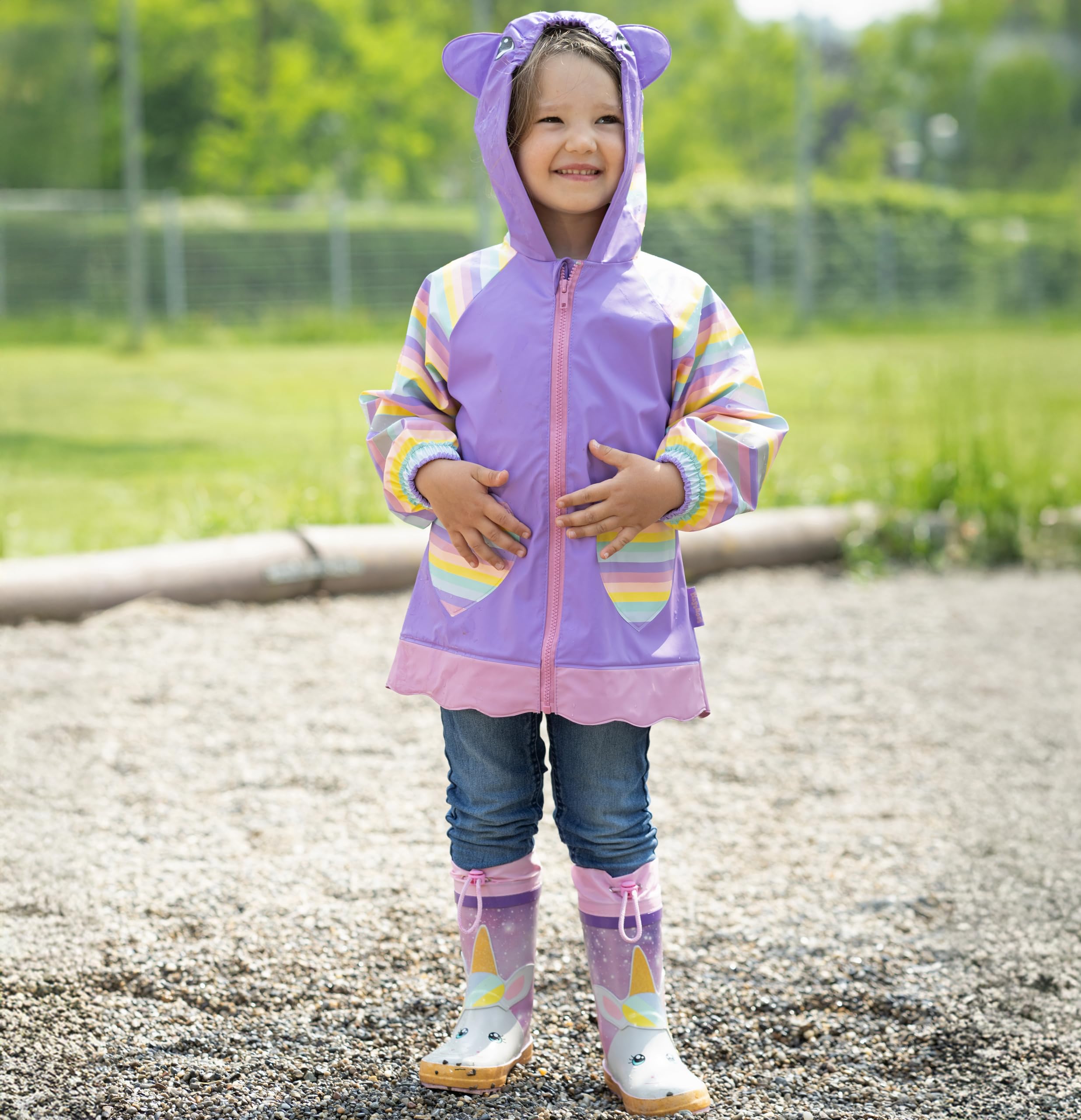 Playshoes Płaszcz przeciwdeszczowy Uniseks - dzieci Regenjacke Einhorn