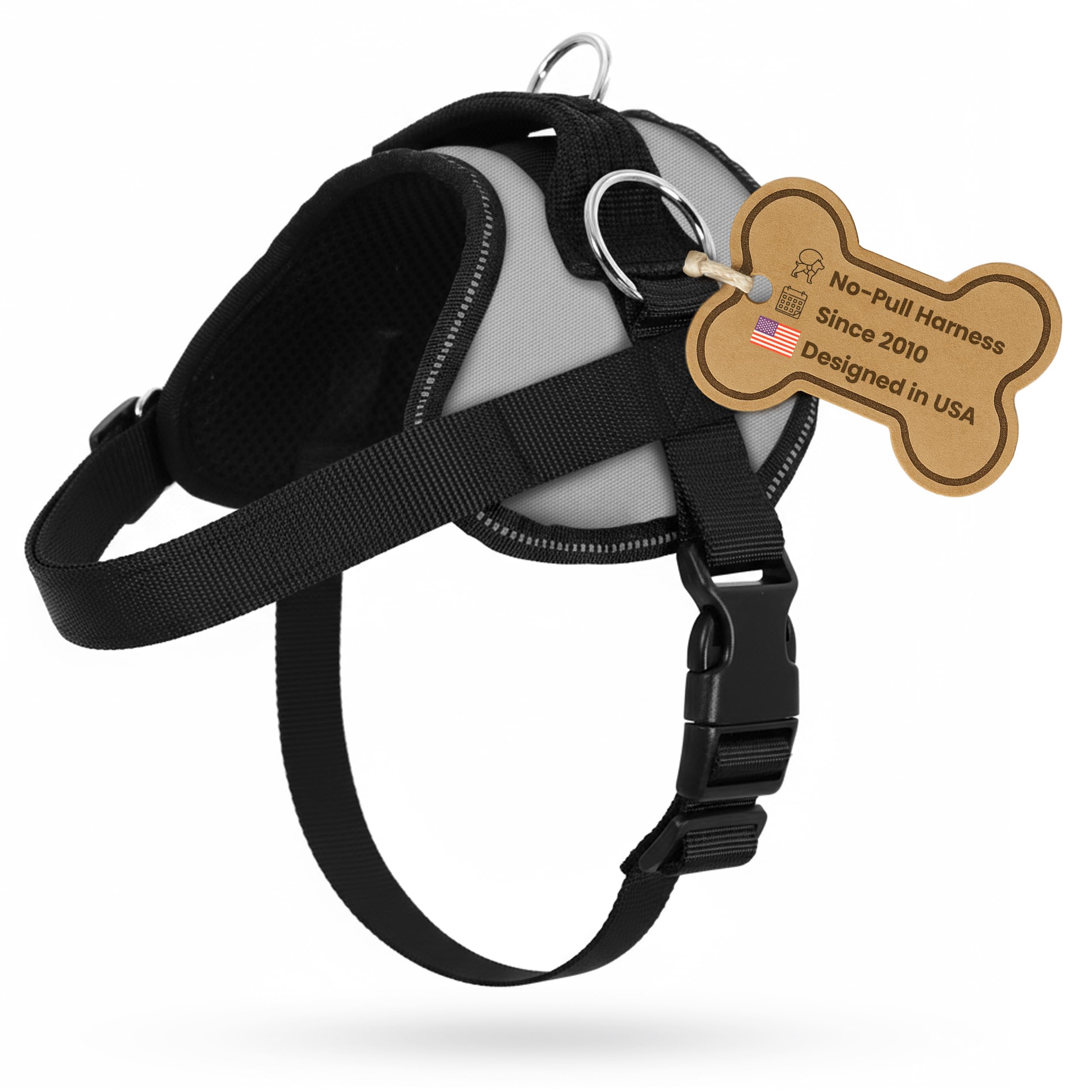 Bark Appeal Gray No-Pull Dog Harness