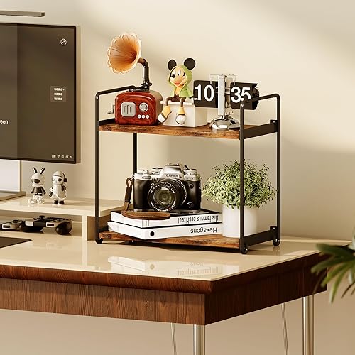 Miniatura 2 de Homeiju Organizador y almacenamiento de baño estantes para encimera y pared, organizadores de maquillaje de 2 niveles, organizador de tocador,