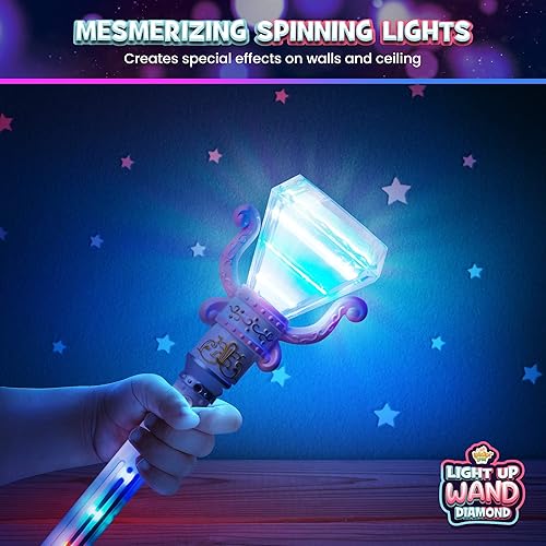 Miniatura 5 de IPIDIPI TOYS Varitas mágicas giratorias iluminadas para niños, paquete de 2, varita mágica de hadas de juego de simulación, rellenos de calcetines