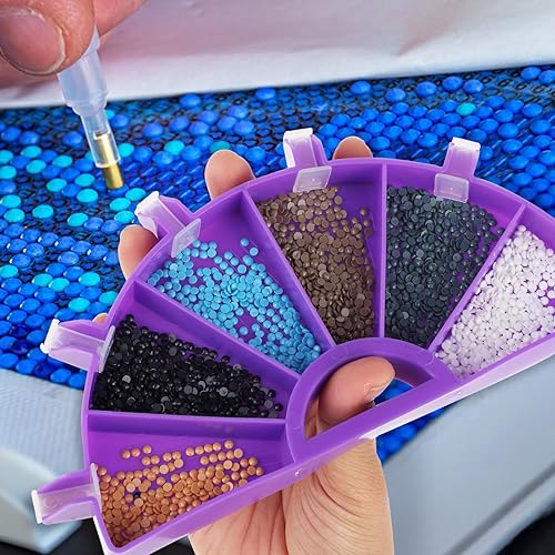 Miniatura 3 de cobee Kit de bandeja de pintura de diamantes, 6 rejillas de accesorios de pintura de diamante, organizador de bandeja con múltiples separadores de