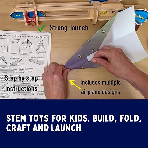 Miniatura 4 de PATHFINDERS Kit STEM – Lanzador de aviones de papel | Kits de ciencia para niños | Juguetes de física | Kit de ingeniería para niños | Recurso de