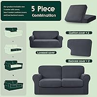 Vista 33 de CHUN YI - Funda elástica para sofá (7 piezas), funda para sofá de 3 plazas con tres respaldos y cojines separados con banda elástica, tela jacquard