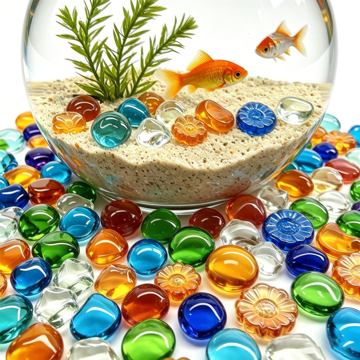 Billes Pierres Précieuses Décoratives 450g pour Aquarium Vases Bricolage Cadeaux