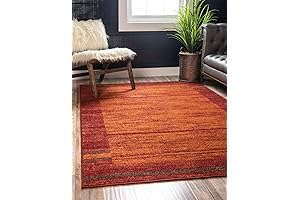 Vintage Area Rugs: Abstract Terracotta Orange 5x8 ft Rugs