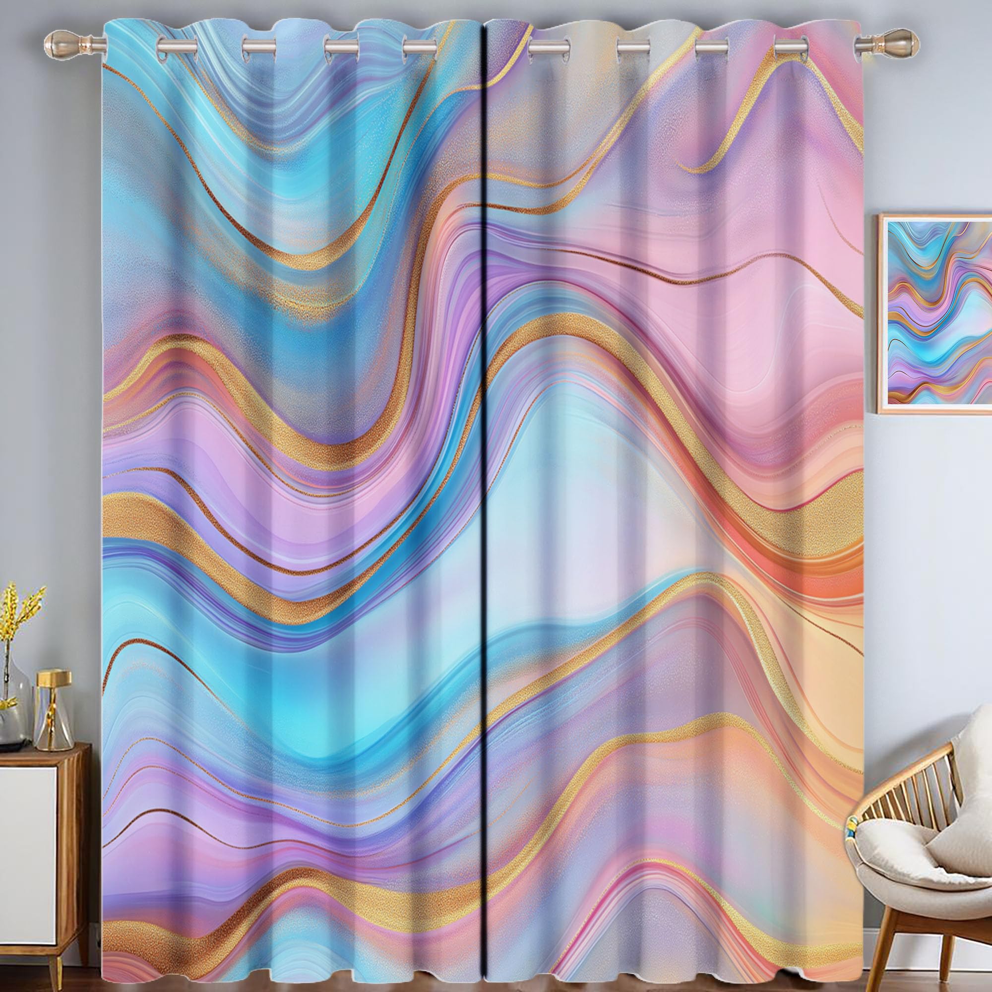 Rideaux salon thermique isolant polyester bloquant la lumière