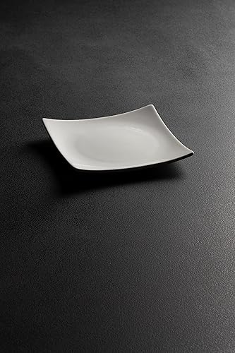 Miniatura 5 de 10 Strawberry Street Ceramic Simply White - Plato cuadrado para aperitivo, 6 pulgadas, juego de 6