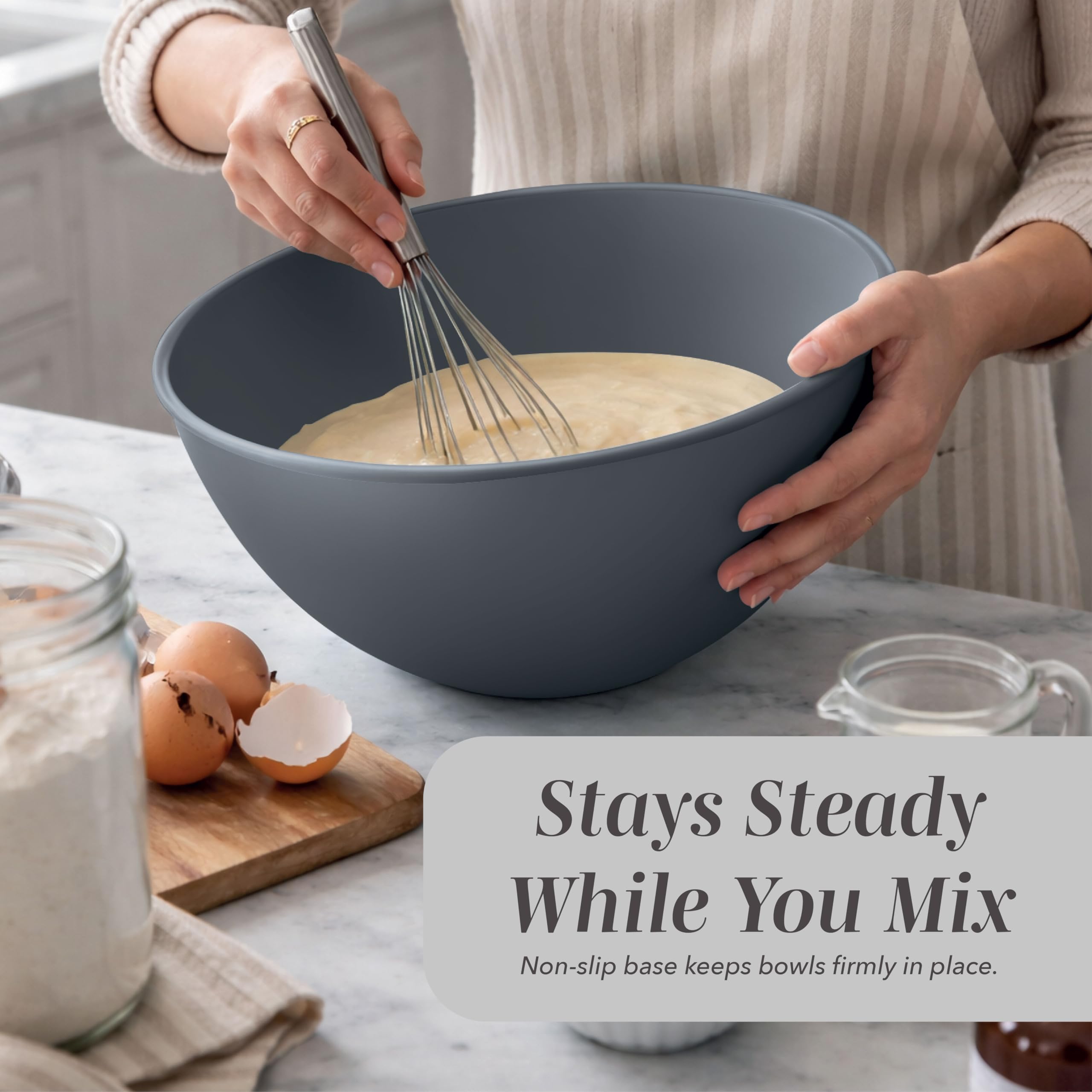 Amazon.com: COOK WITH COLOR Mixing Bowls Set with TPR Lids - 12