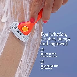 Billie Razors for Women Shave Kit - Womens Razor + 2 x 5-Blade Razor Refills + Magnetic Holder - Sunburst