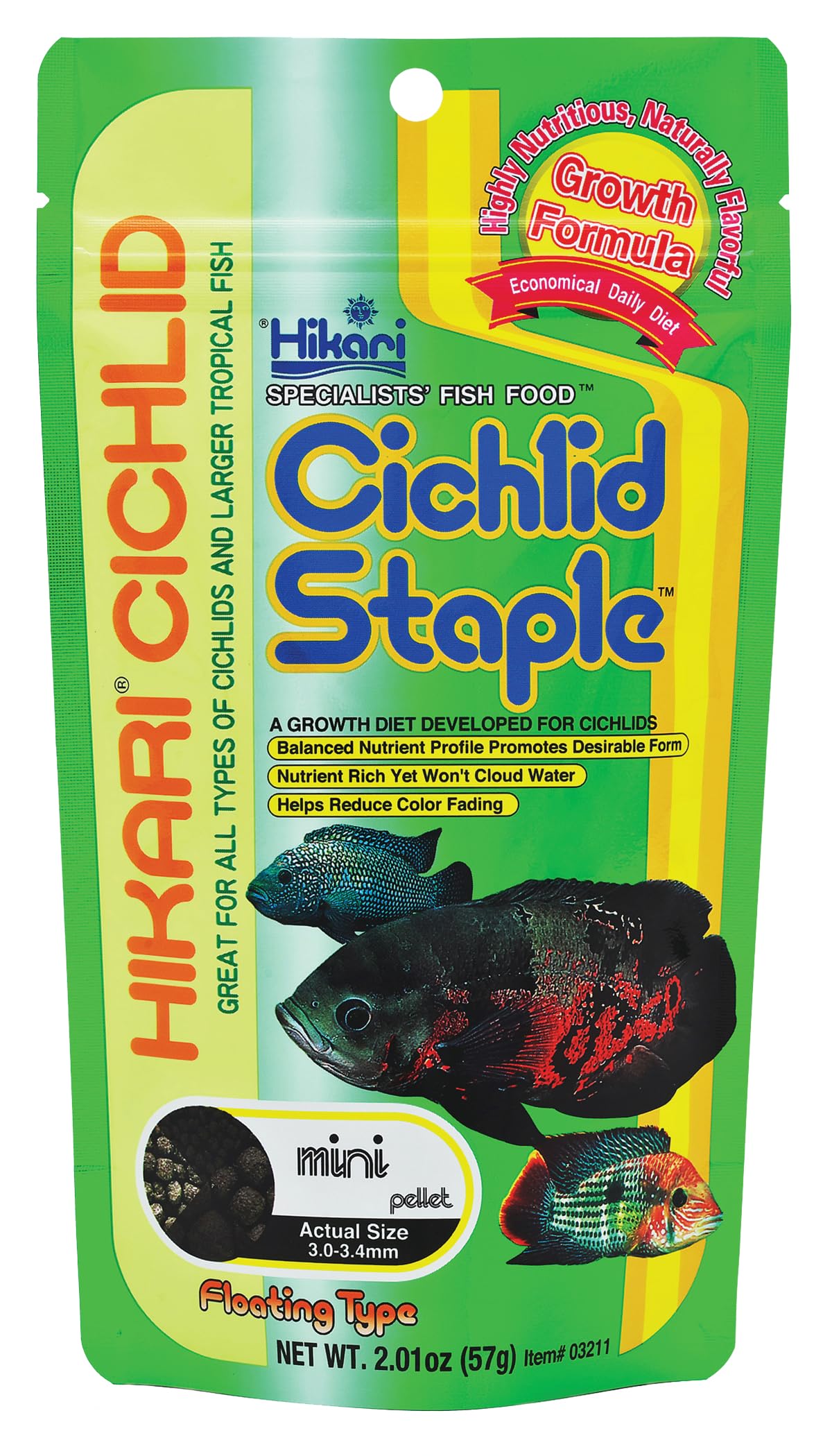 Hikari Cichlid Staple Pellet Fish Food Mini 2oz