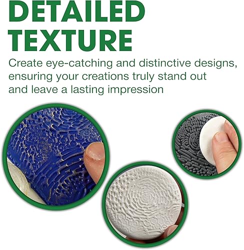 Miniatura 3 de AVES Co Sello de arcilla con textura de goma impresiona con los sellos Christi Friesen, textura de Van Gogh, uso con todo tipo de arcilla, papel y