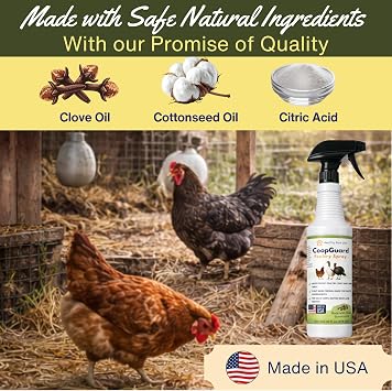 Healthy Paw Life CoopGuard Poultry Spray Plant-Based Poultry Care Spray for Chicken Coops, Nesting Boxes & Bedding Natural Essential Oils No Egg Withdrawal