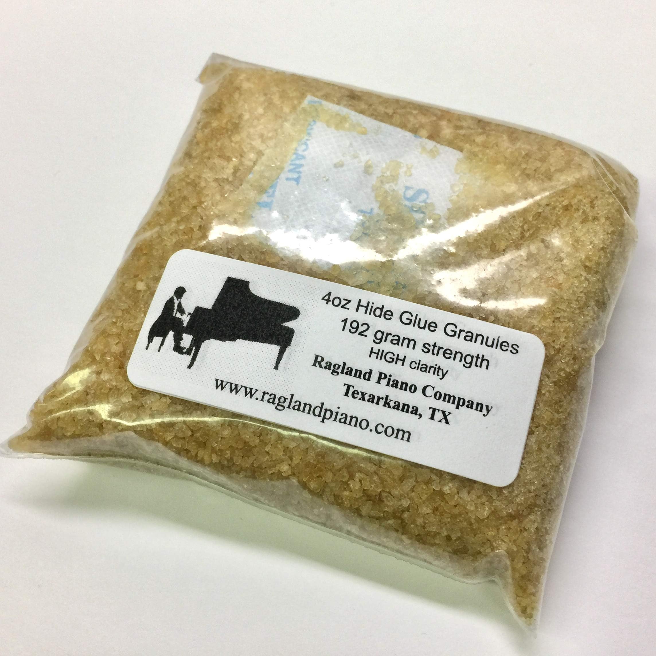 4oz Hide Glue Granules/Crystals, 192 Gram Strength, High Clarity