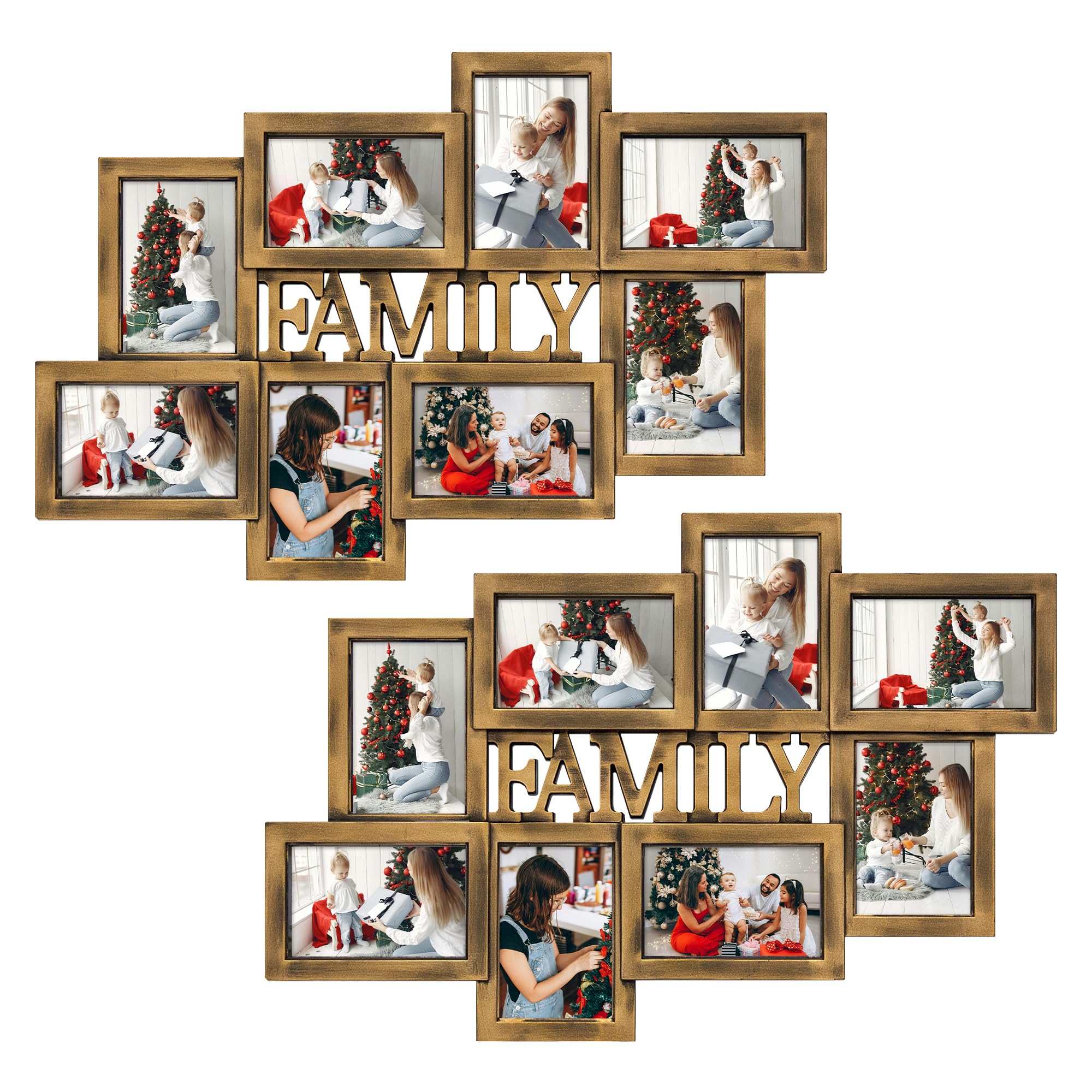 Jerry & Maggie Cornice portafoto per 8 foto di famiglia, decorazione da parete, 10 x 15 cm, decorazione da parete per famiglia, cornici in PVC, decorazione da parete per foto da 10 x 15 cm, elegante e