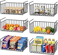 Vista 8 de SUFAUY Paquete de 2 cestas para debajo del estante, organizador colgante de almacenamiento debajo del gabinete con capacidad para hasta 22 libras