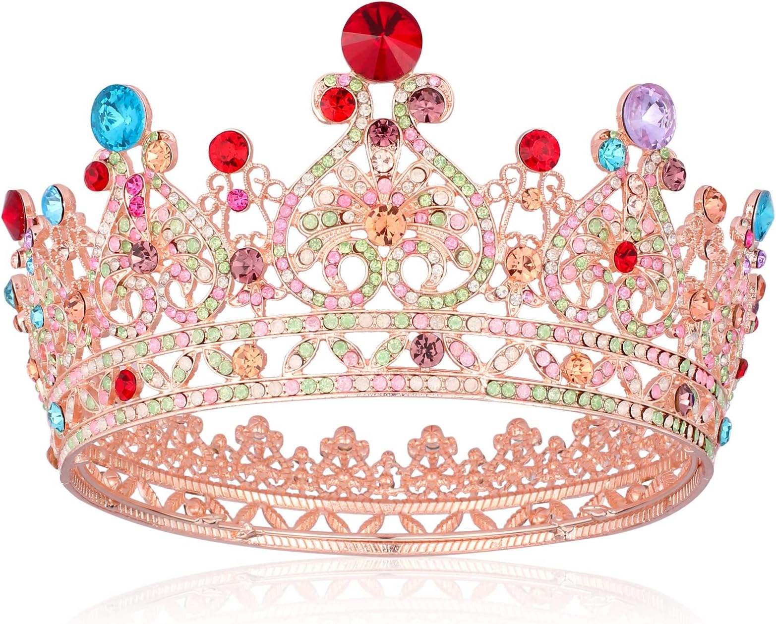 COCIDECrown for Women Crystal Queen Crowns and Tiaras Girls Full Round Wedding Headband Hair Accessories for Birthday Pageant Prom Bridal Party Halloween Costume