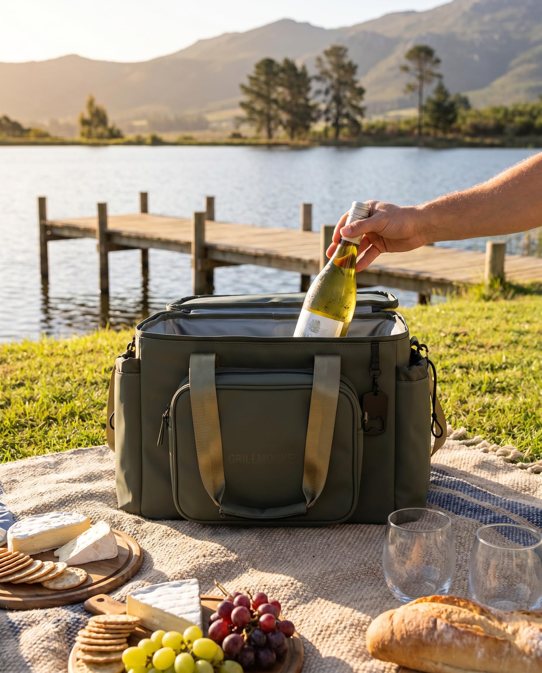 Cool Kong Kühltasche 40L mit Abnehmbarer Body-Tasche, Premium Thermotasche auslaufsicher mit Flaschenöffner, Cooler Bag für Camping, Strand, Festival & BBQ