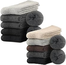 Toes Home 10 Pairs Wool Socks for Men with Nice Box, Warm Cozy and Comfy for Winter