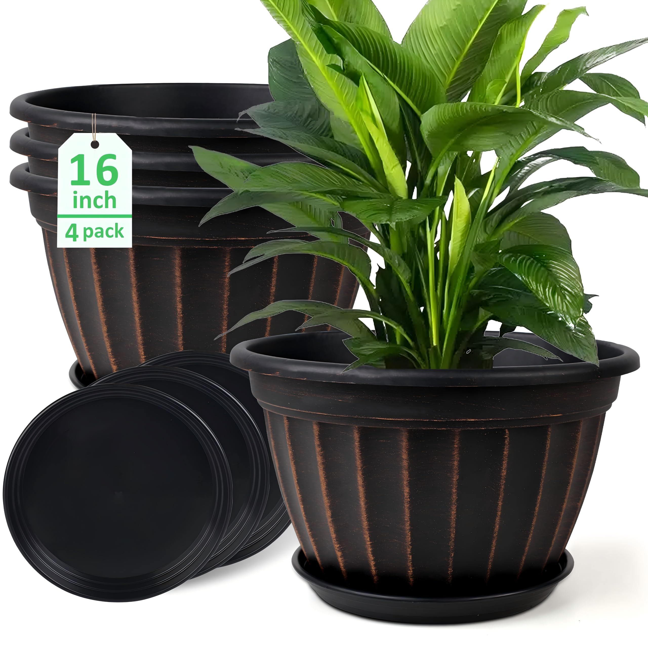 FGstyle Black Vertical Stripe Planter