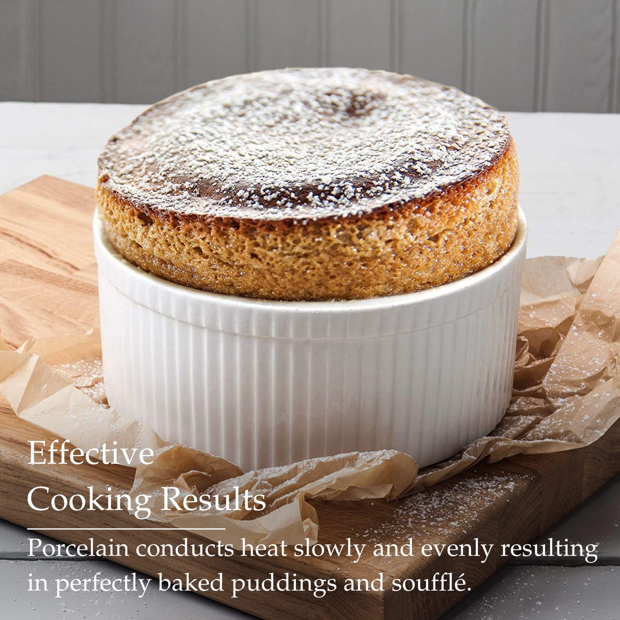 WM Bartleet & Sons - Plato para soufflé, de porcelana, tradicional, profesional, color blanco, Blanco, 22 cm