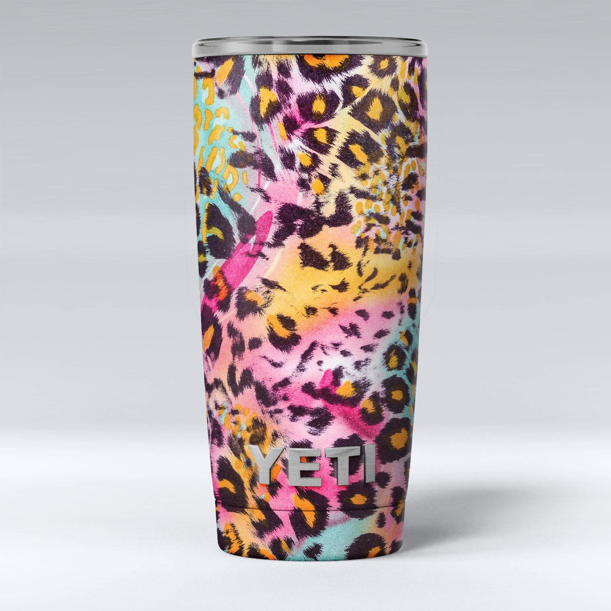 Design Skinz Rainbow Leopard Sherbert - Skin Decal Vinyl Wrap Kit Compatible with The Yeti Rambler Cooler Tumbler Cups