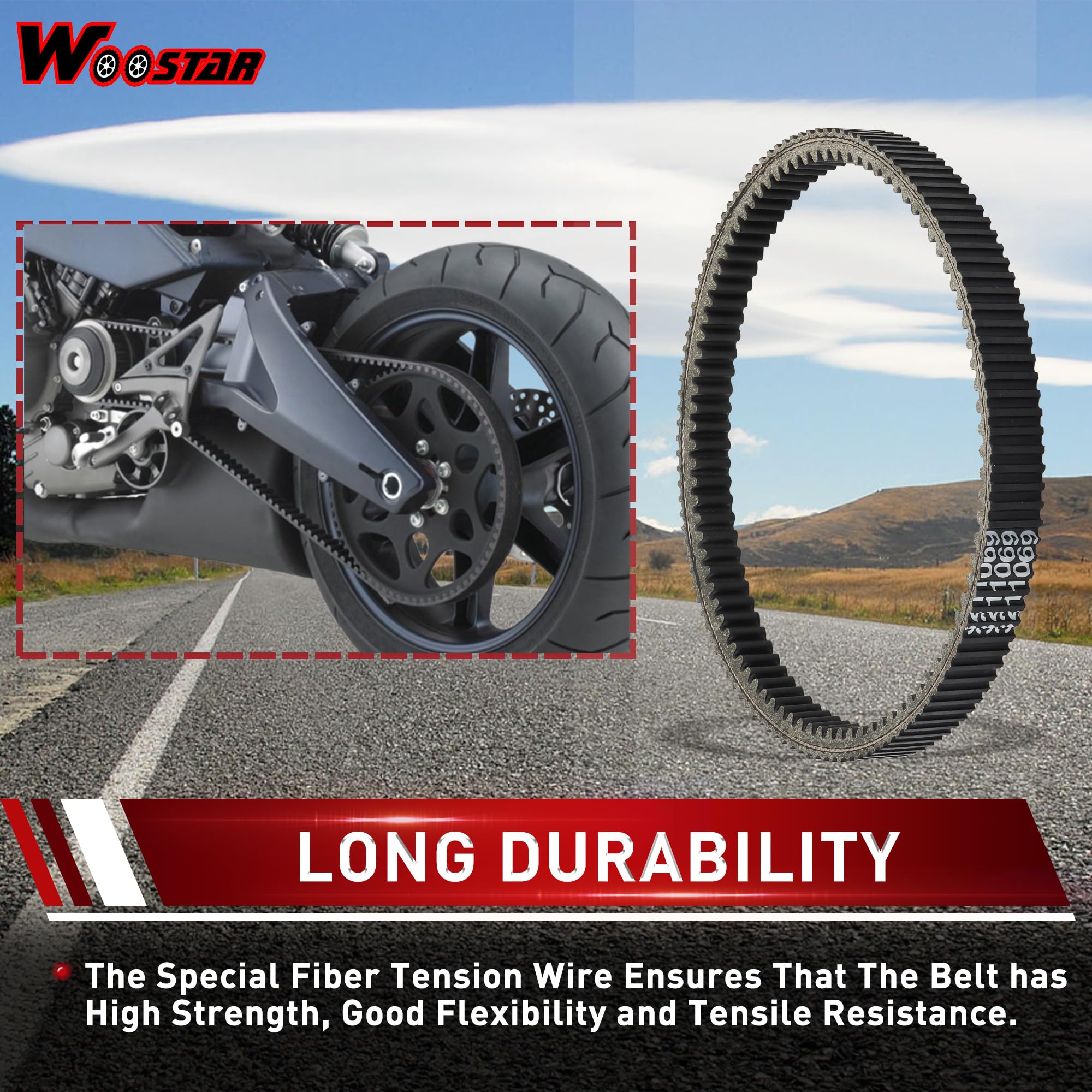 WOOSTAR 953-30-28-90 Cinghia di Trasmissione Sostituzione per Polaris 1998-2002 Sportsman 500