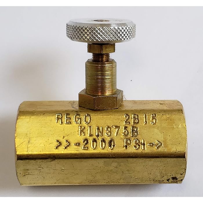 Buy Rego Brass Needle Valve with Knurled Knob Locking Hex Head