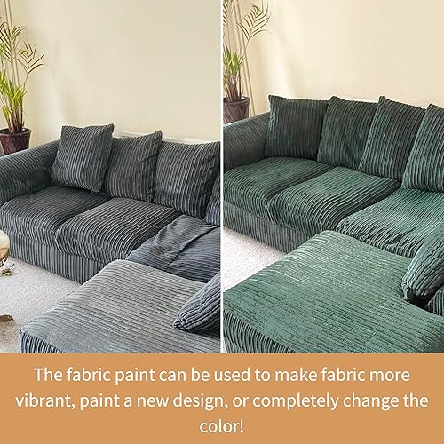 Miniatura 3 de Fabricoat - Pintura de tela para muebles (color retirado) - Restaura o cambia el color de sofás, sillas, tapicería, muebles suaves, ropa y calzado