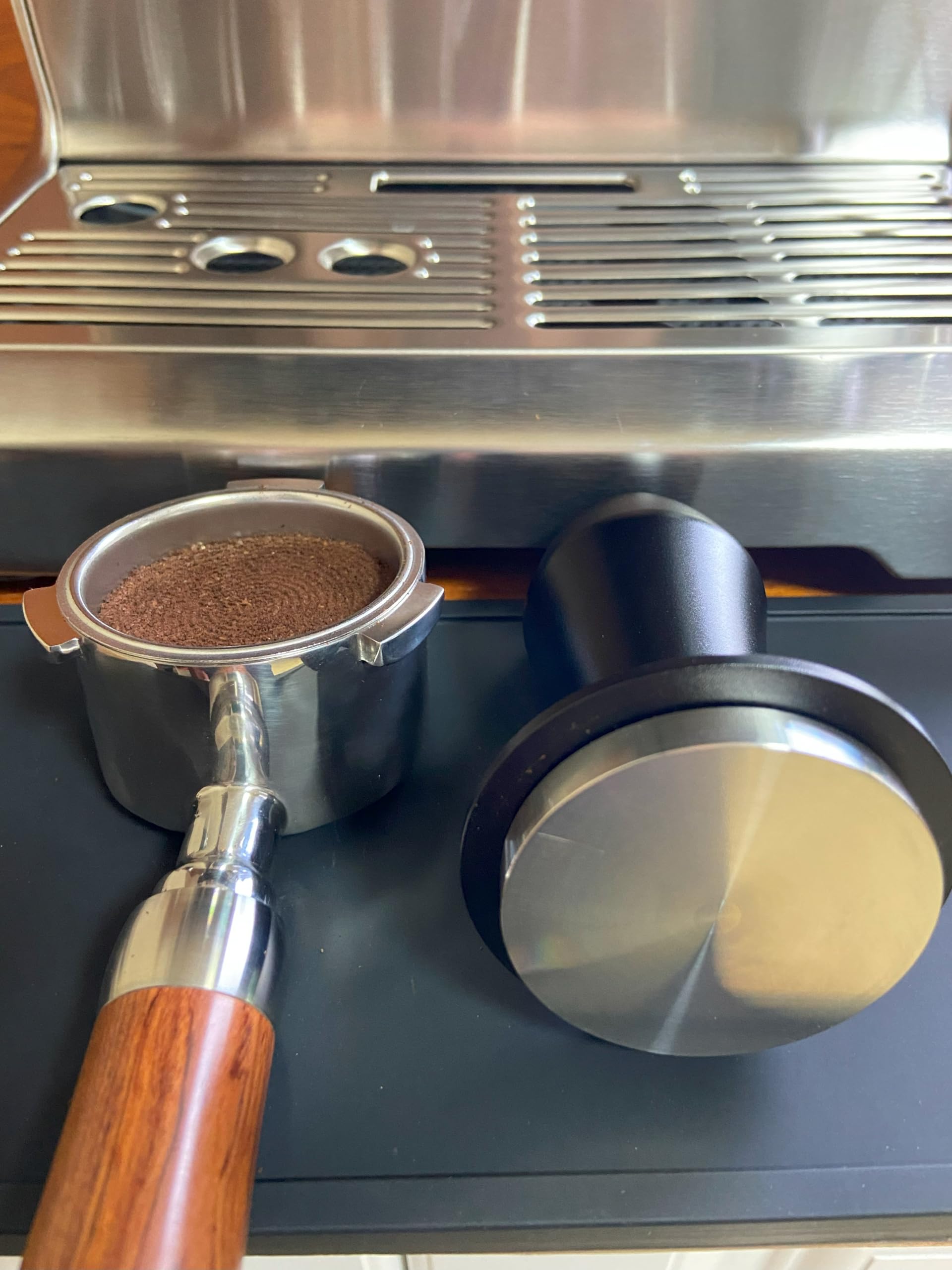 Pressino per caffè espresso da 51 mm, 13,6 kg, con base in acciaio inox, per portafiltro senza fondo da 51 mm, per macchina da caffè espresso, base piatta