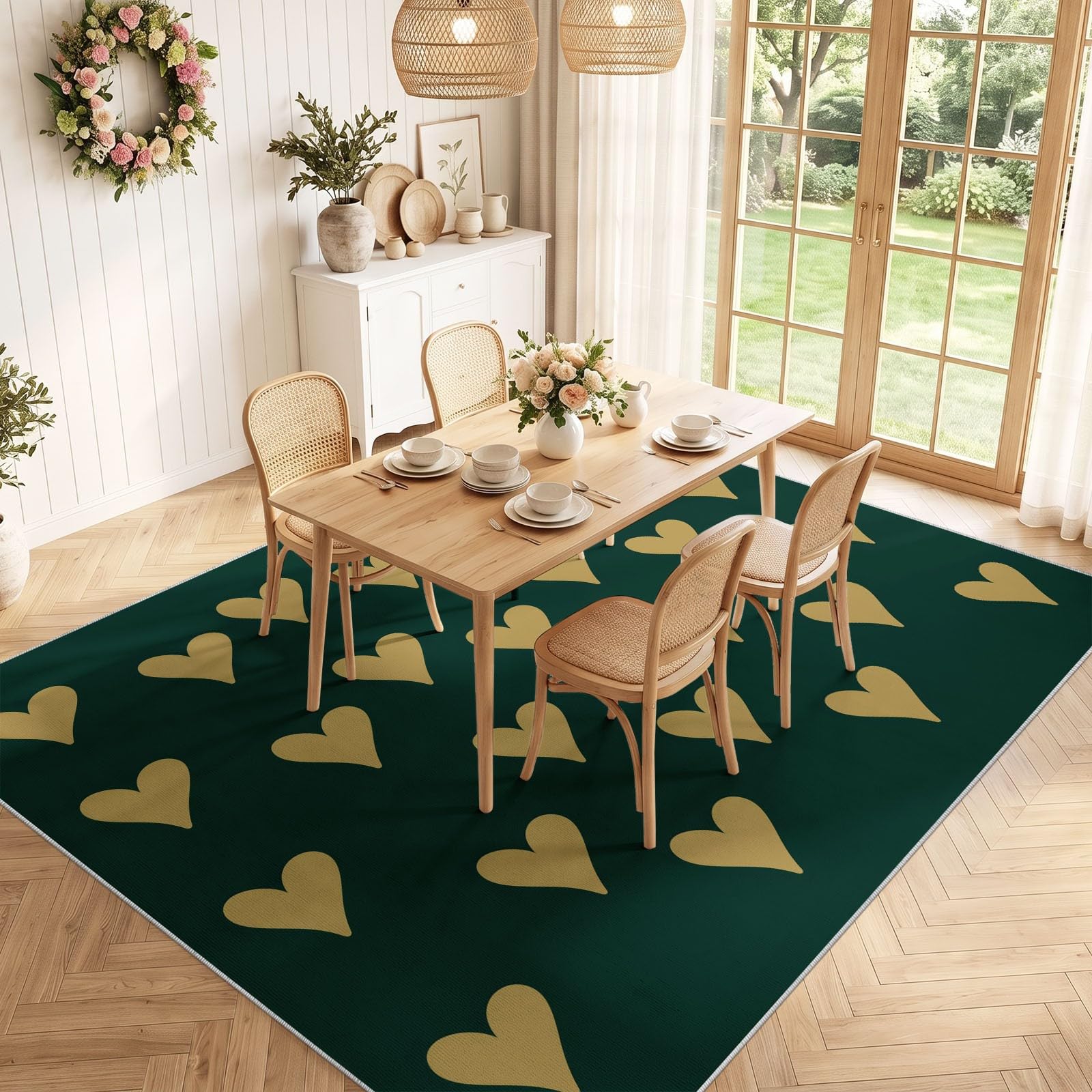 Générique Tapis de Enfant Vintage Ethnic Palmier Plume