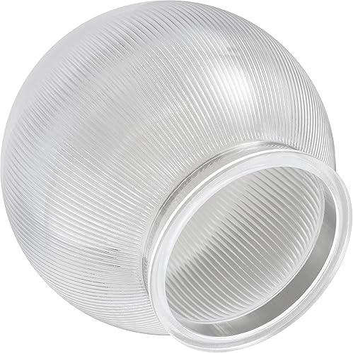 Miniatura 4 de Aspen Creative 28001-75-41, 6 "transparente prismático acrílico reemplazo lámpara poste globo con 3-18" cuello