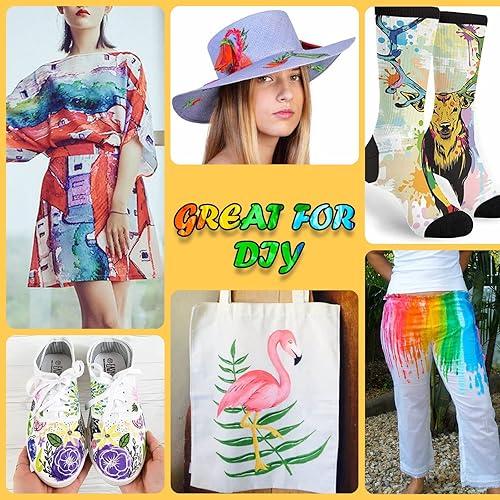 Miniatura 6 de H-TONE Juego de pintura permanente para tela de grado profesional, juego de 8 colores (3.4 fl oz cada uno), kit de pintura impermeable para zapatos