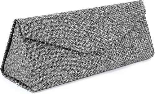 Paquete de 2 fundas plegables triangulares con cierre magnético portátil, de piel sintética, carcasa rígida, tamaño mediano