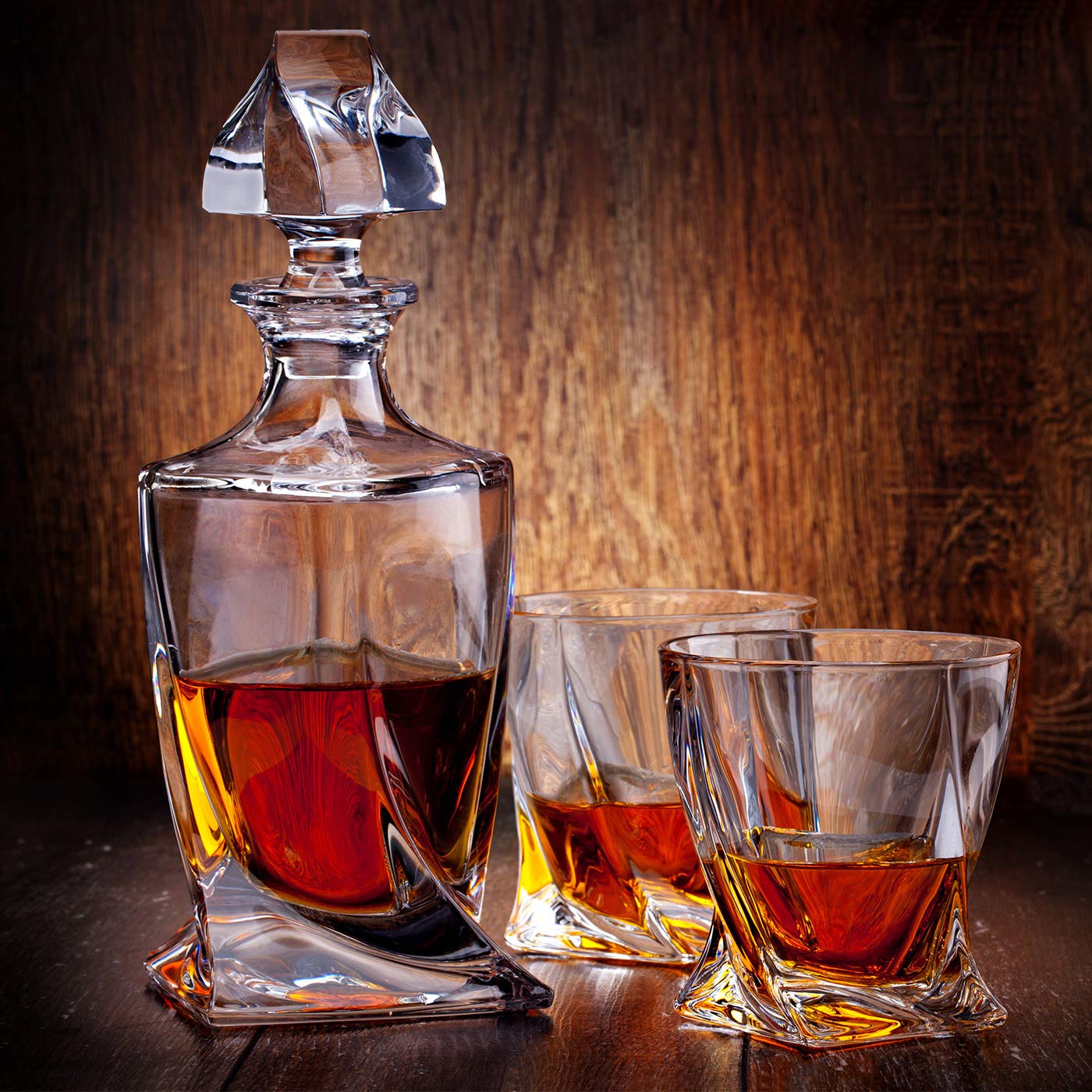 7-TLG Karaffe Gläser Whisky-Set - Geschenkset aus Glas - Whiskey Dekanter 800ml mit 6 Whiskygläser 300ml - Geschenk-Idee für Männer Geburtstag, Weihnachten - mit Geschenkverpackung