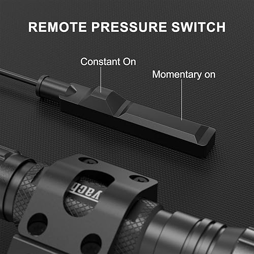 Miniatura 2 de Feyachi Linterna táctica LED para armas de 1200 lúmenes con montaje en riel PicatinnyM Lock e interruptor de presión incluido