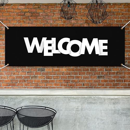 Vista 59 de Pancarta grande y letreros en blanco de poliéster, tela Oxford, pancarta con cuerda colgante para pared interior, exterior, fácil de colgar