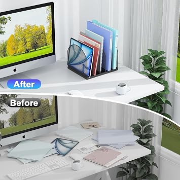 gianotter Desktop File Organizer with 5 Compartments