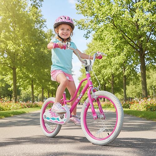 Miniatura 2 de BABY JOY Bicicleta para niñas, 12 pulgadas, 14 pulgadas, 16 pulgadas, 18 pulgadas, bicicleta para niños de 3 a 8 años con ruedas de entrenamiento,