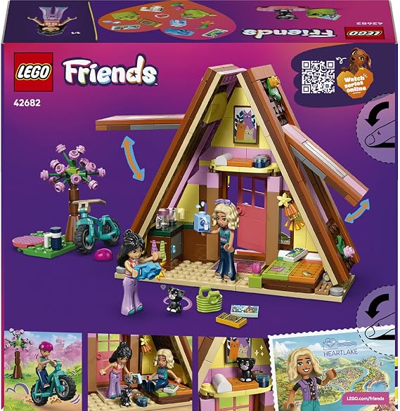 LEGO Friends Doğa Kampı Kulübesi 42682 | 6 Yaş ve Üzeri Çocuklar için 2 Mini Bebek ve Oyuncak Kedi İçeren Oyuncak Yapım Seti, Doğum Günü Hediyesi (295 Parça)