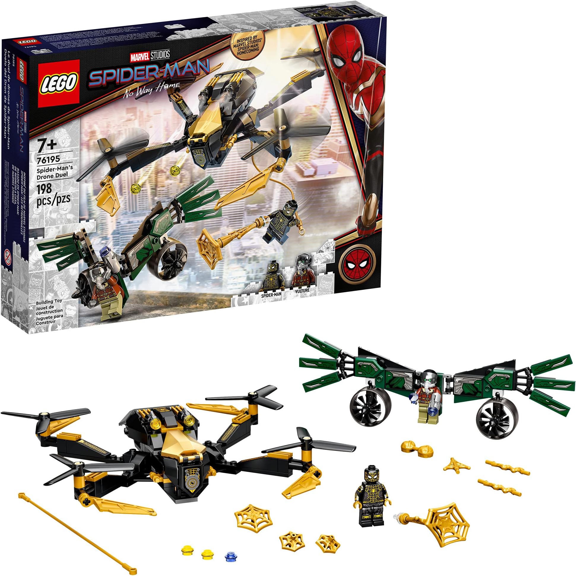 Marvel Spider-Man’s Drone Duel 76195 Building Kit (198 Pieces)