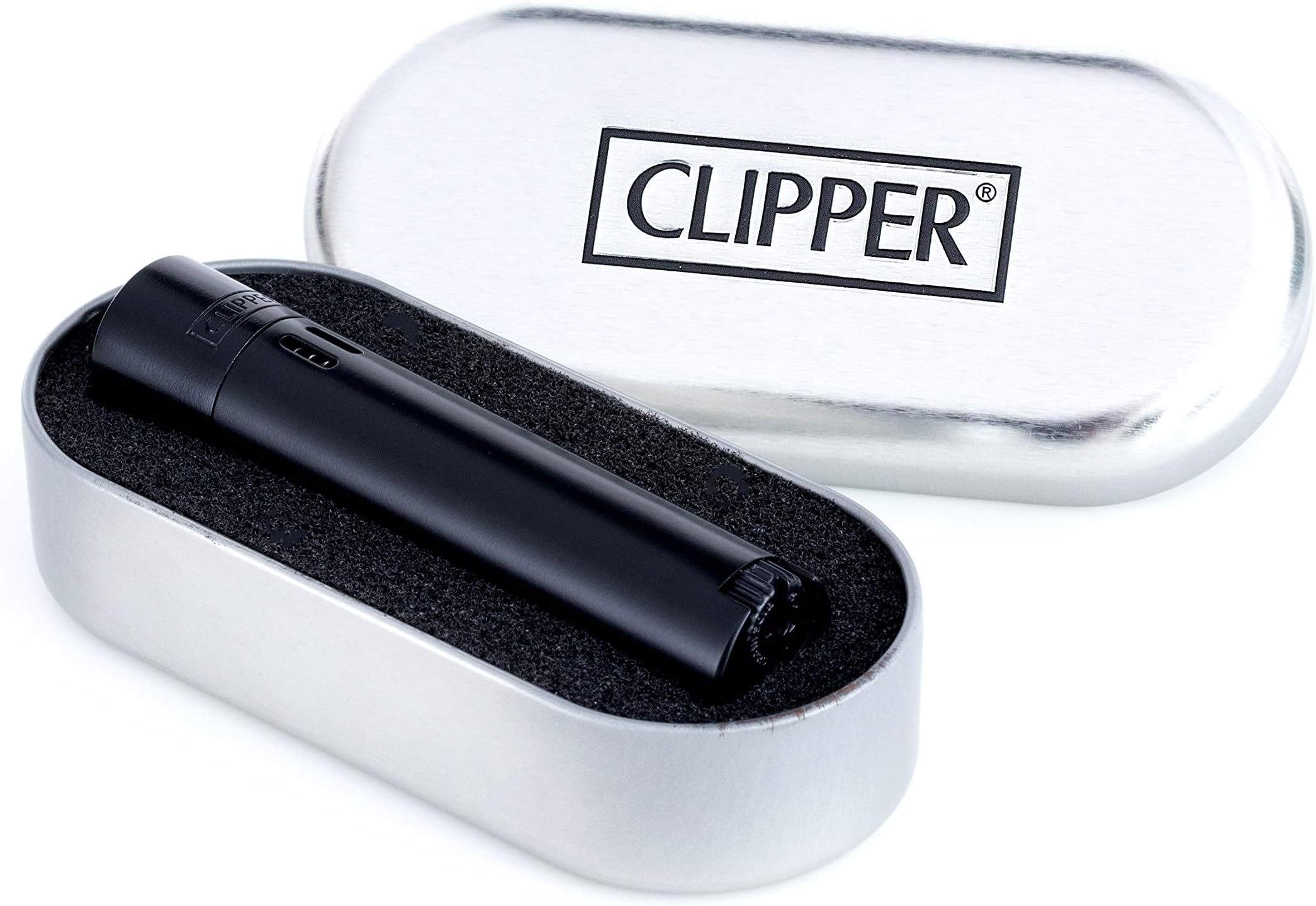 Turbo Jet Clipper Lighter - Black Metal