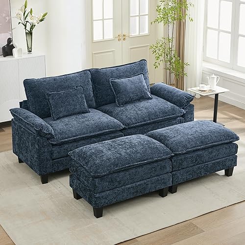Miniatura 43 de URRED Cloud Couch - Sofá modular modular de 87 pulgadas, moderno sofá de asiento profundo en forma de L con otomana y almohadas, sofás de felpilla