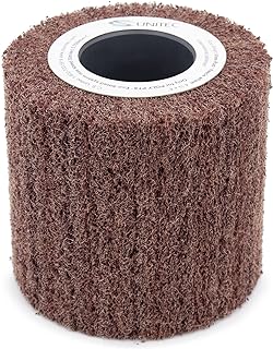 C.S. Unitec PTX Fleece Nonwoven Wheel | 280 Grit Metal & Wood Grinder Polisher Tool Wheel Attachment | 4" Diameter x 4-1/8" Wide (47414)