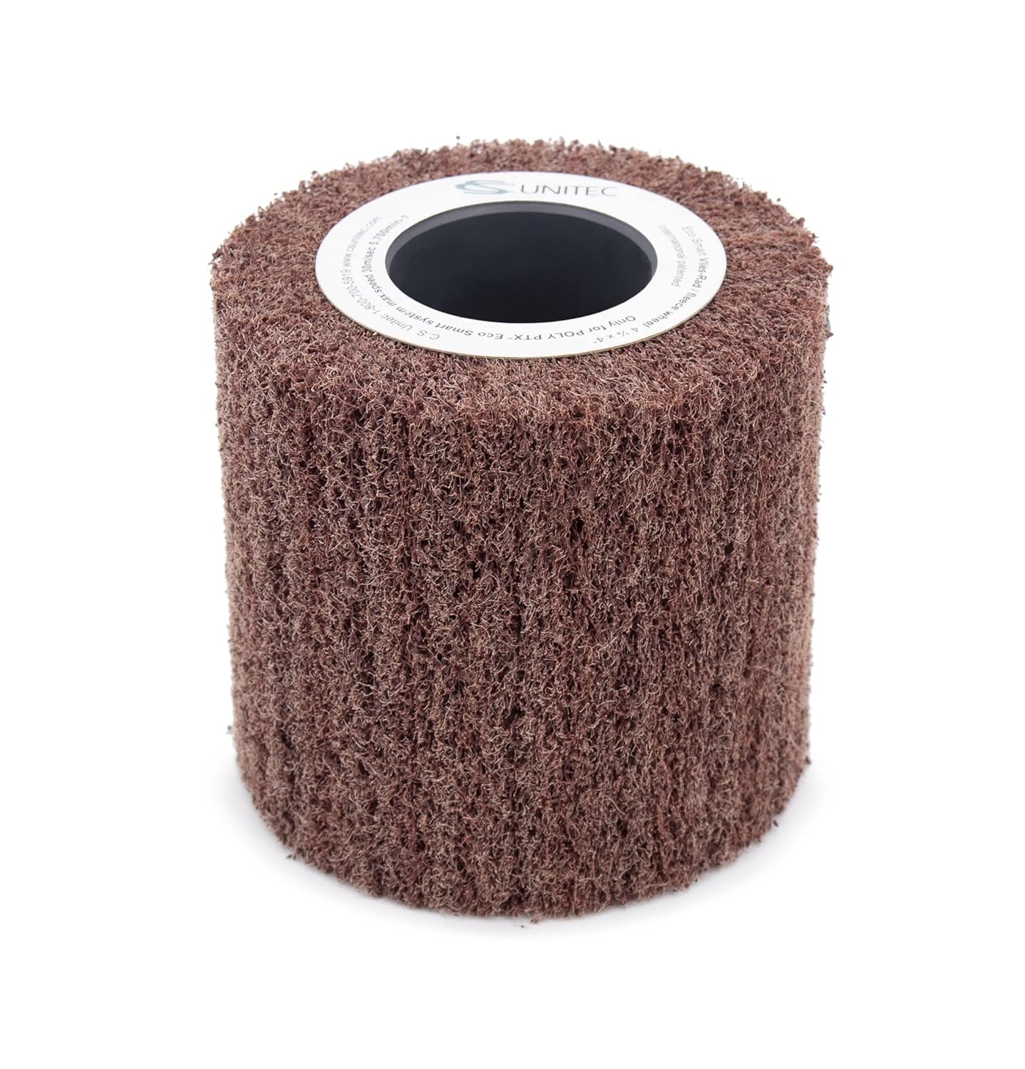 C.S. Unitec PTX Fleece Nonwoven Wheel | 180 Grit Metal & Wood Grinder Polisher Tool Wheel Attachment| 4" Diameter x 4-1/8" Wide (47413)