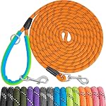 XiaZ 15FT 30FT 50FT Feuilles d'entraînement pour chiens, laisses de chien à corde en nylon avec 2 Crochets pivotants et poignée rembourrée confortable, Lead de laisse de chiot pour petits chiens de taille moyenne entraînement, jouer, camping,arrière-cour