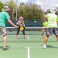 Vista 8 de YULISKY Paletas de pickleball, juego de 2 raquetas ligeras de pickleball con superficie de fibra de vidrio, con 4 bolas, 2 toallas refrescantes y 1